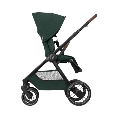 Kinderwagen Oxford Twillic Green (dark frame + brown leahter)