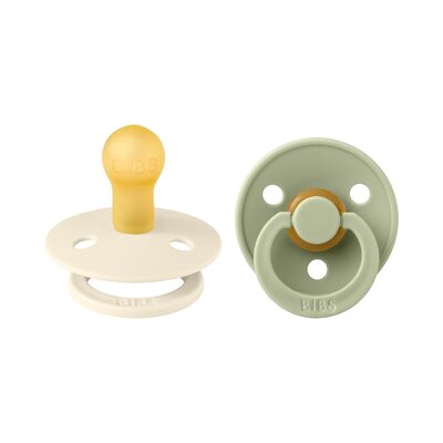 Fopspenen Latex - Rond - 2-pack T1 Ivory/sage