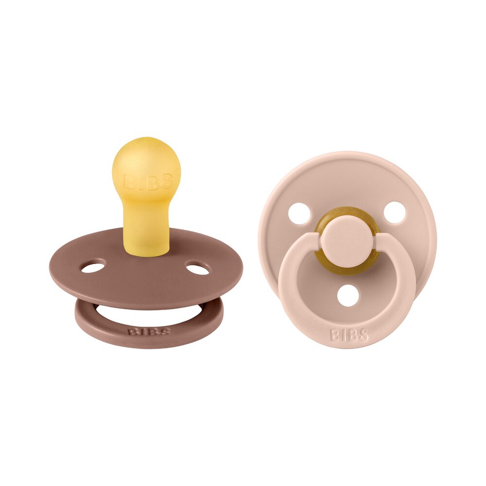 Fopspenen Latex - Rond - 2-pack T1 Woodchuck/blush