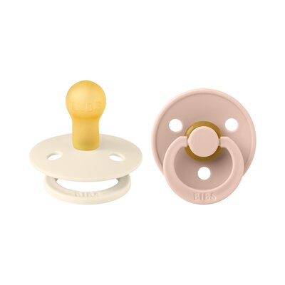 Fopspenen Latex - Rond - 2-pack T1 Ivory/blush