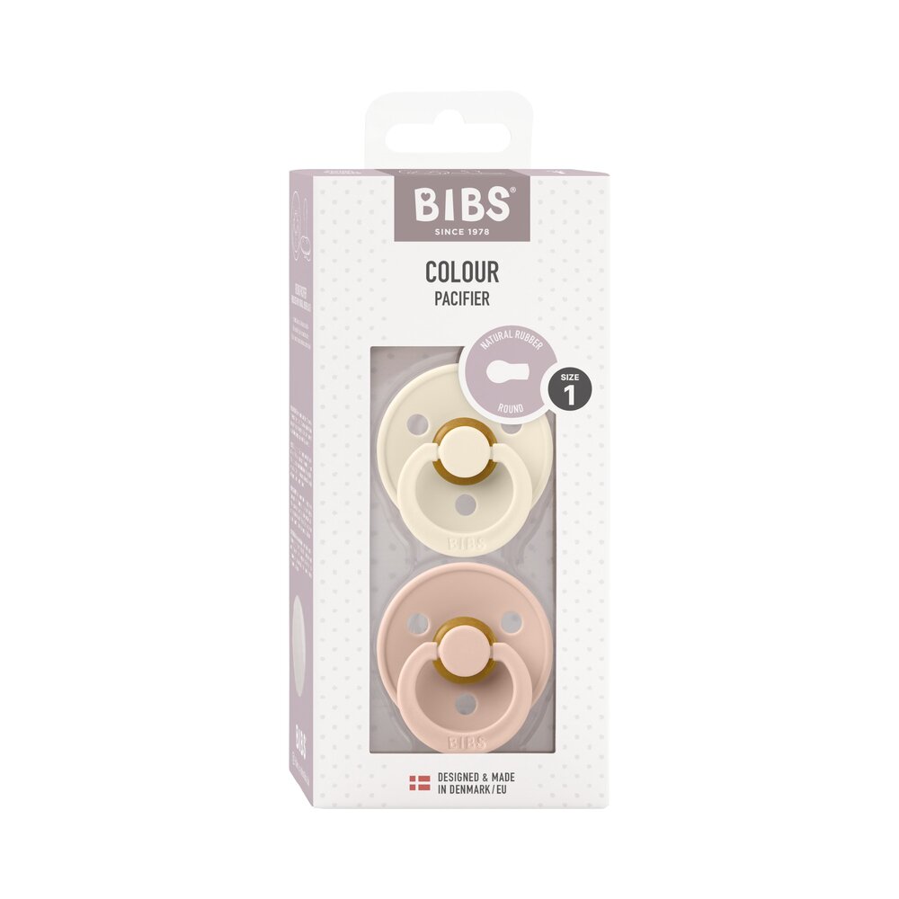 Fopspenen Latex - Rond - 2-pack T1 Ivory/blush