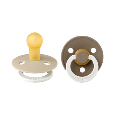 Fopspenen Latex - Rond - Glowdark - 2-pack T1 Dark oak /vanilla