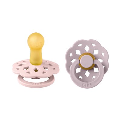 Fopspenen Latex - Rond - boheme 2-pack T2 Blossom/dusky lilac