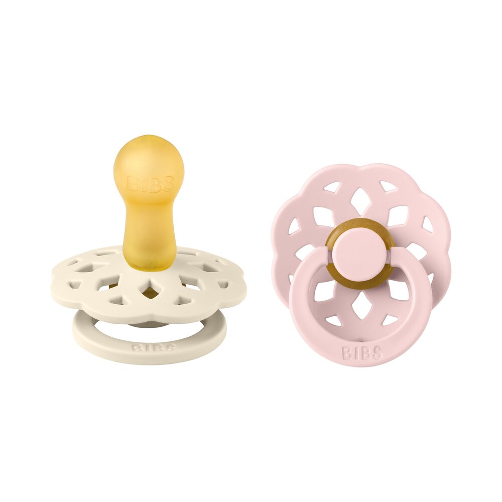 Fopspenen Latex - Rond - boheme 2-pack T2 Ivory/blossom