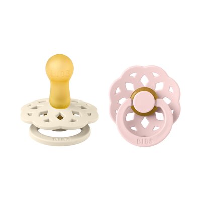 Fopspenen Latex - Rond - boheme 2-pack T2 Ivory/blossom