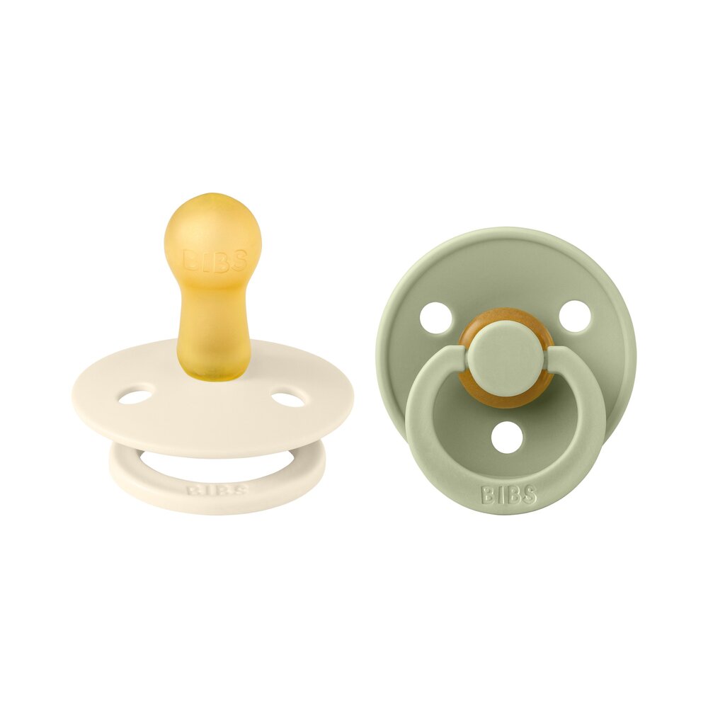 Fopspenen Latex - Rond - 2-pack T2 Ivory/sage