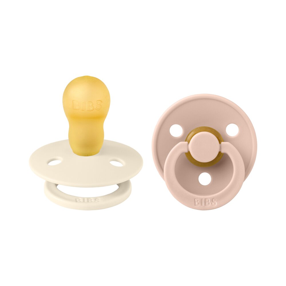 Fopspenen Latex - Rond - 2-pack T3 Kaki/Roze