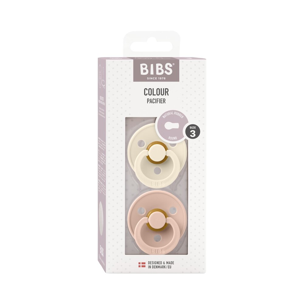 Fopspenen Latex - Rond - 2-pack T3 Kaki/Roze