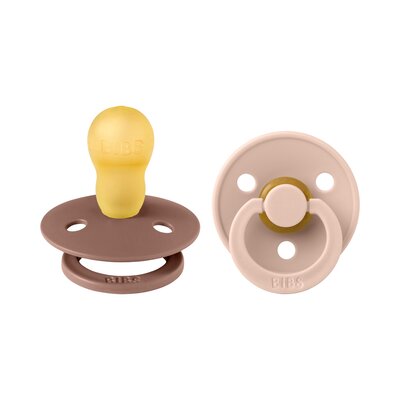 Fopspenen Latex - Rond - 2-pack T3 Woodchuck/blush