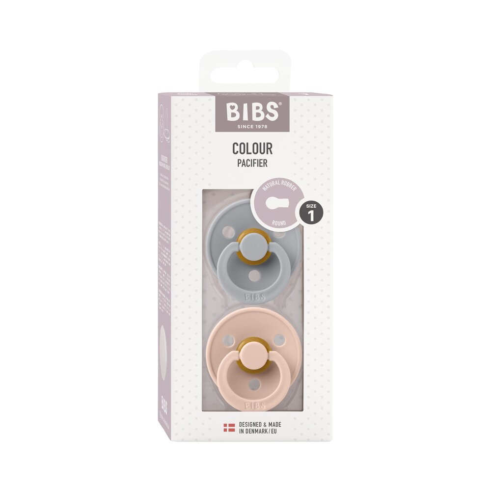 Fopspenen Latex - Rond - 2-pack T1 Cloud/blush