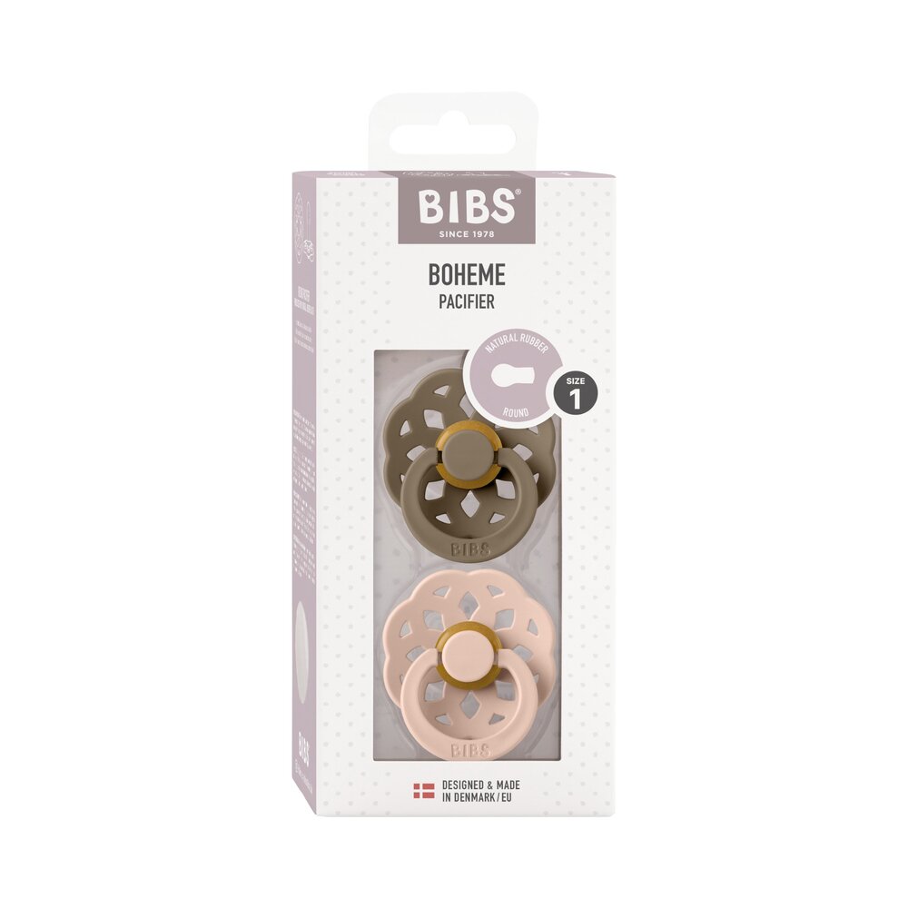 Fopspeen boheme 2-pack T1 Dark oak/blush