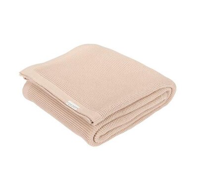 Gebreid wiegdeken Beige