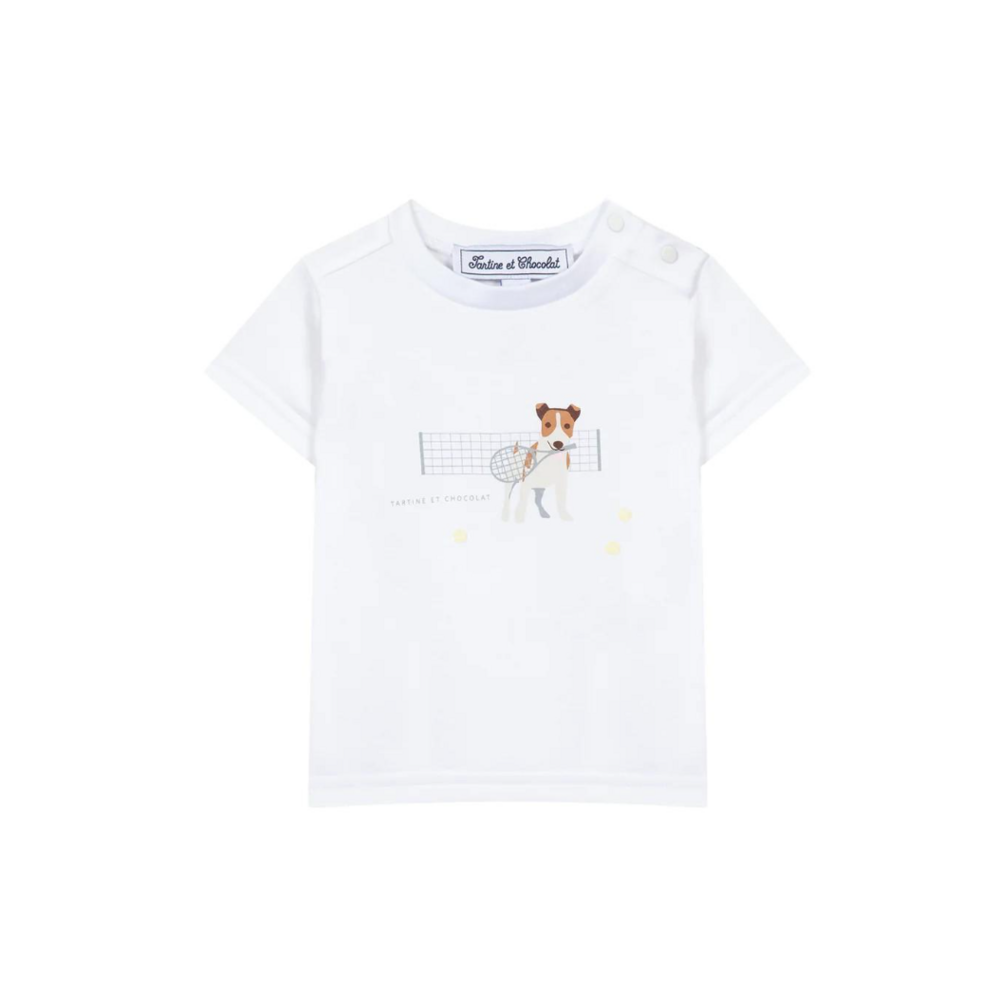 T-shirt TC club - wit met print Wit