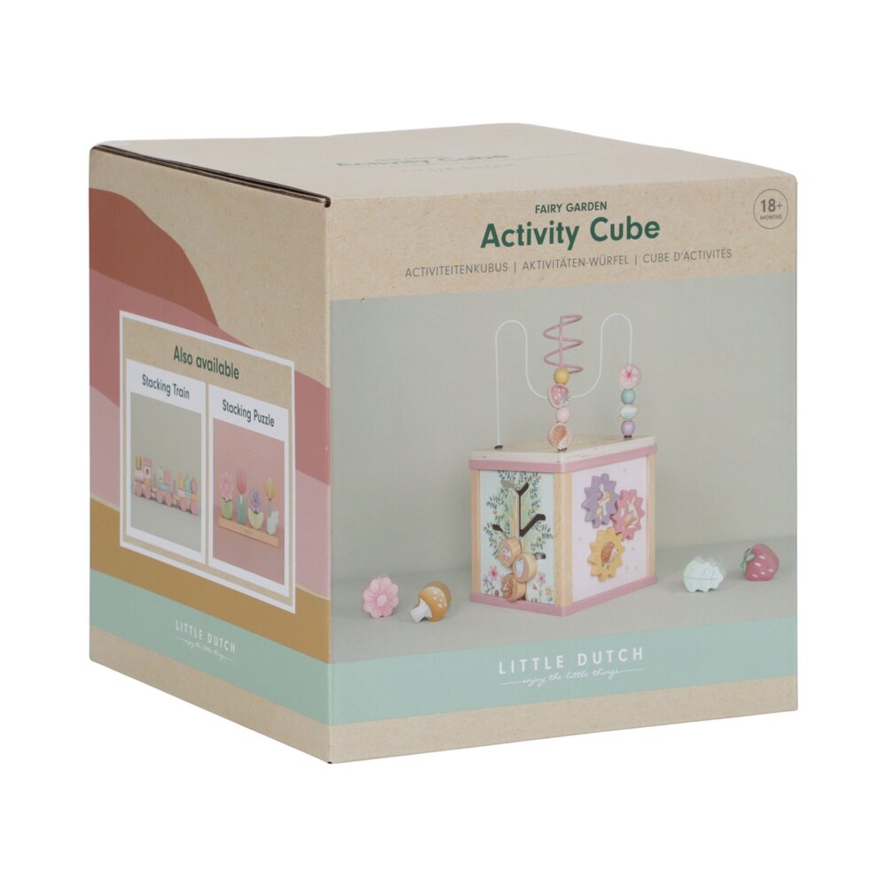 Houten activiteitenkubus Fairy Garden