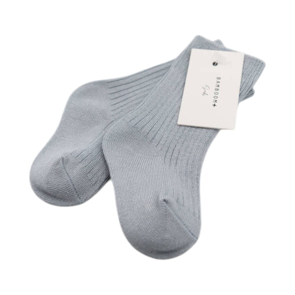 Bamboo sokken geribbeld Light blue