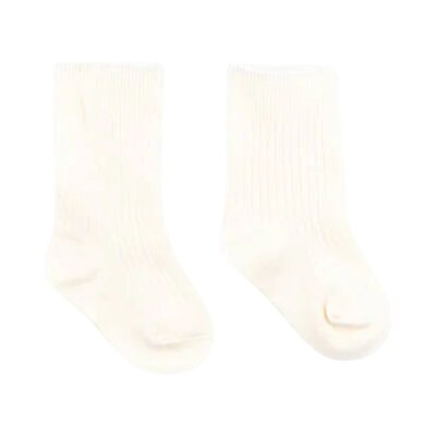 Bamboo sokken geribbeld Offwhite