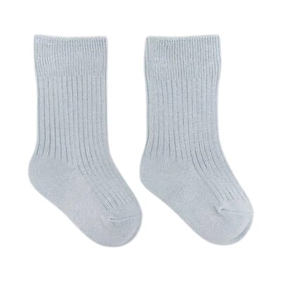 Bamboo sokken geribbeld Light blue