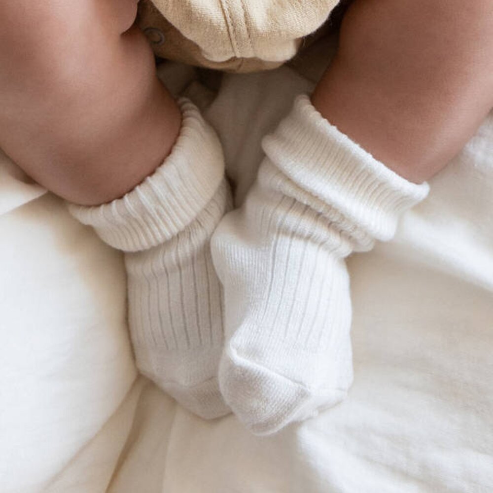 Bamboo sokken geribbeld Offwhite