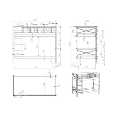 Scott Stapelbed 90 X 200 cm Wit