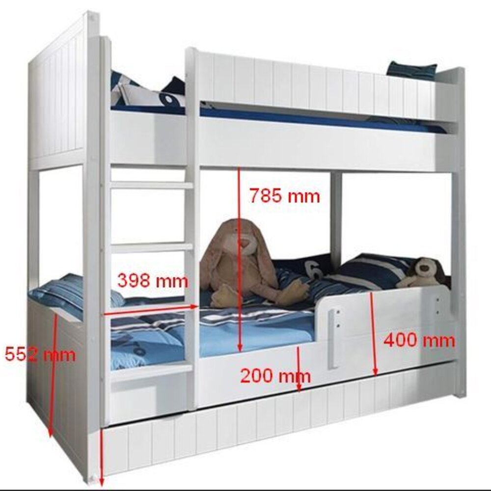 Robin Stapelbed 90 X 200 cm Wit