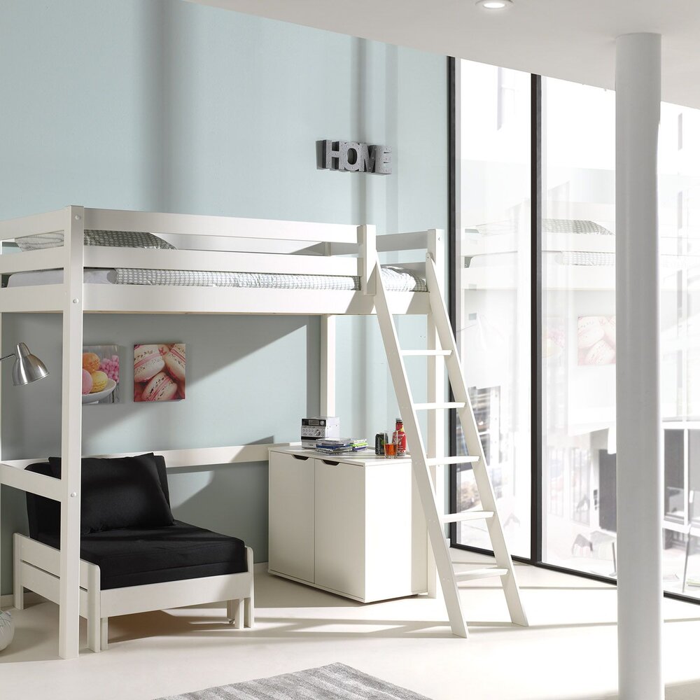 Pino mezzanine bed 90x200cm Wit