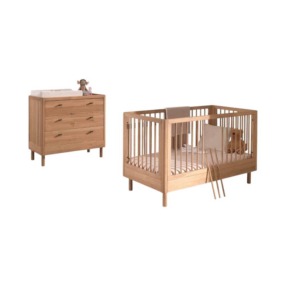 Forrest 2-delige kamer oak (babybed+commode)