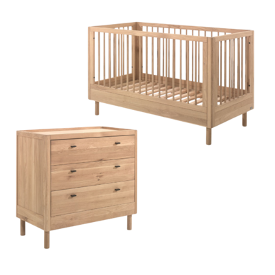 Forrest 2-delige kamer oak (babybed+commode)