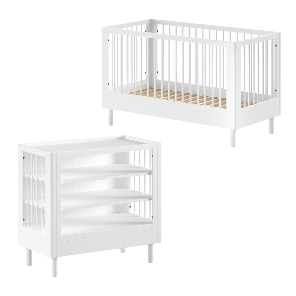 Forrest 2-delige kamer beuk (babybed+open commode)