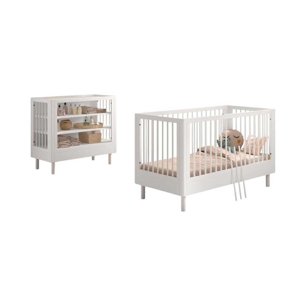 Forrest 2-delige kamer beuk (babybed+open commode)