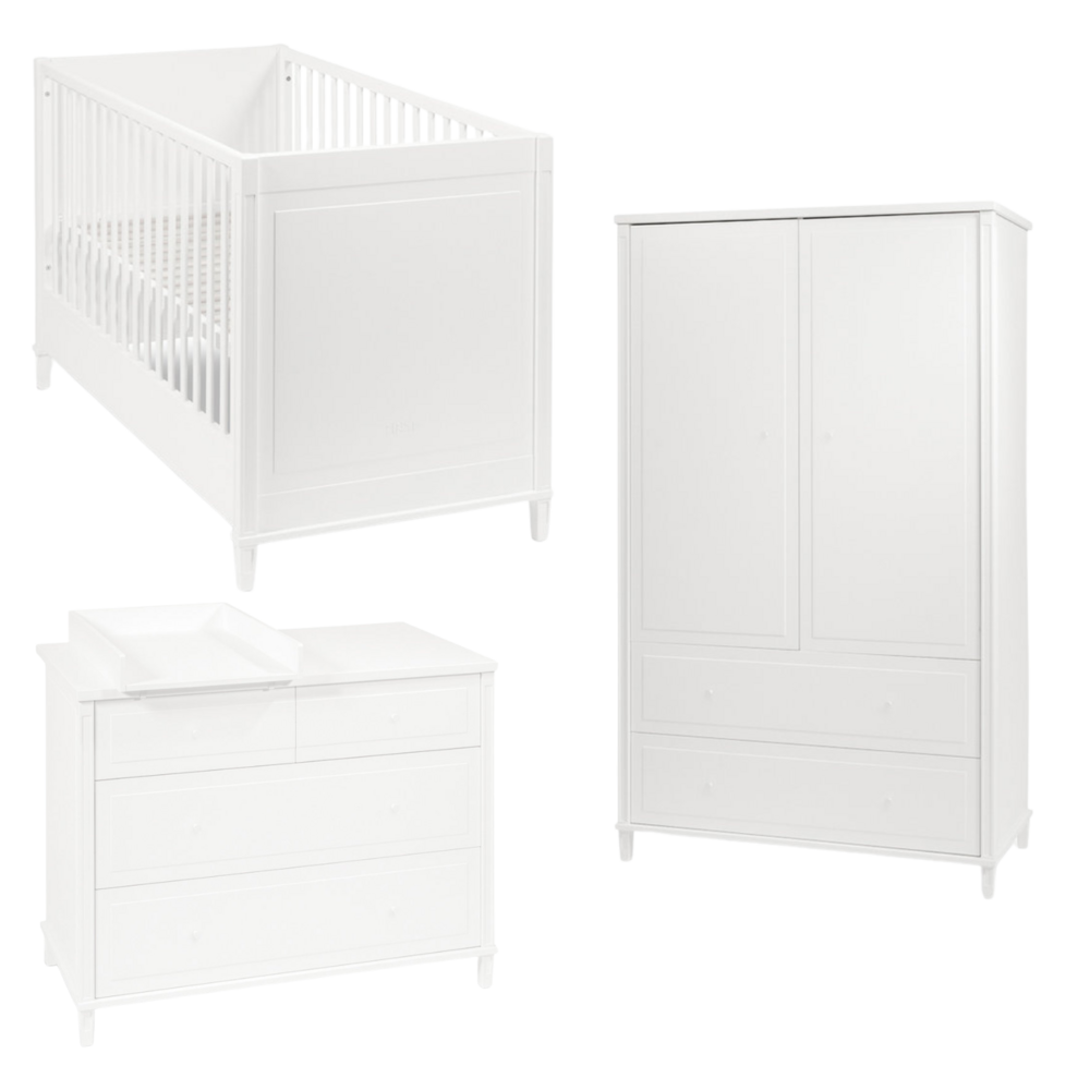 Gio 3-delige kamer (babybed+commode+2-deurskast)
