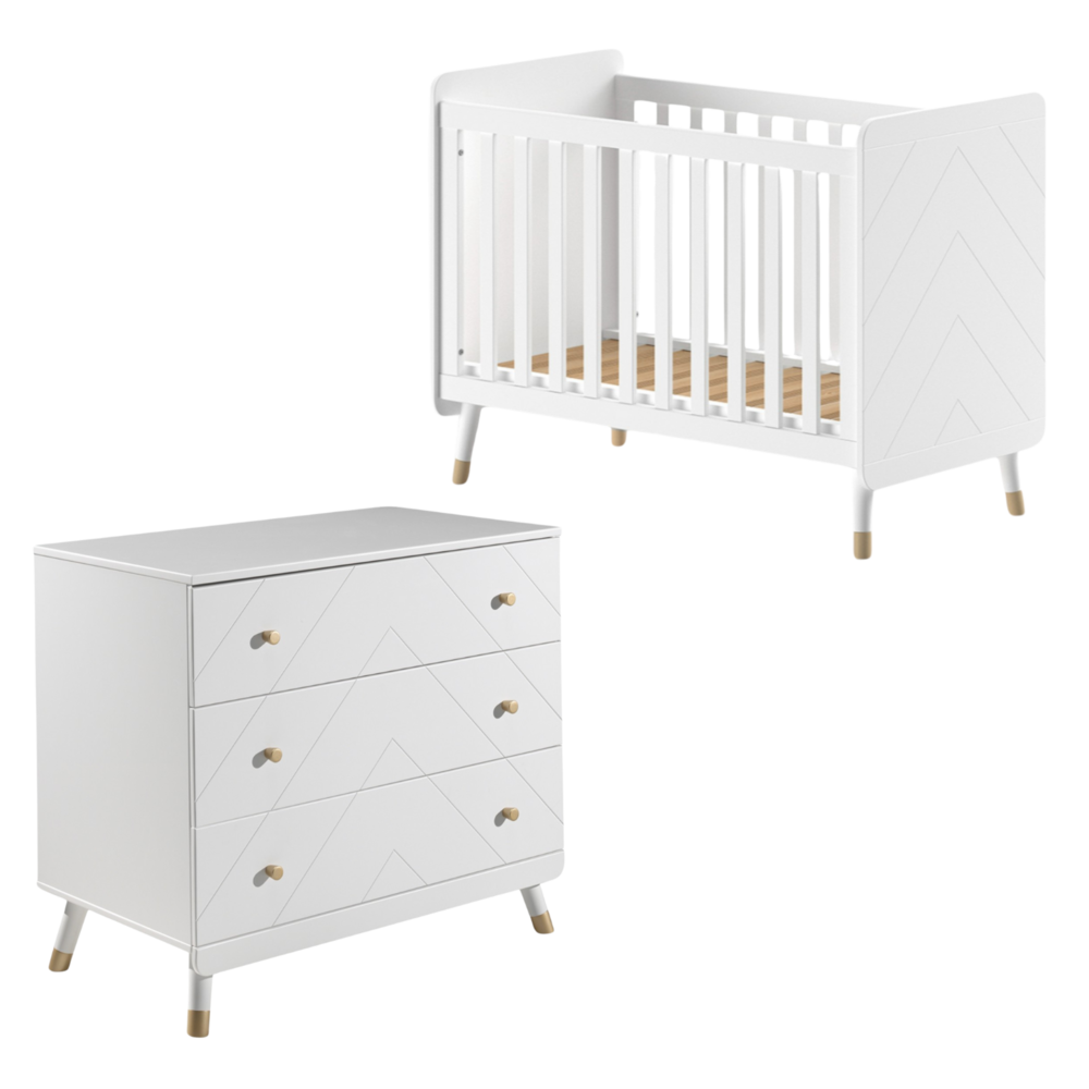 Billy 2-delige kamer (babybed+commode+opzetstuk)