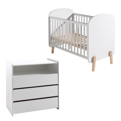 Kiddy 2-delige kamer (babybed+commode+opzetstuk)