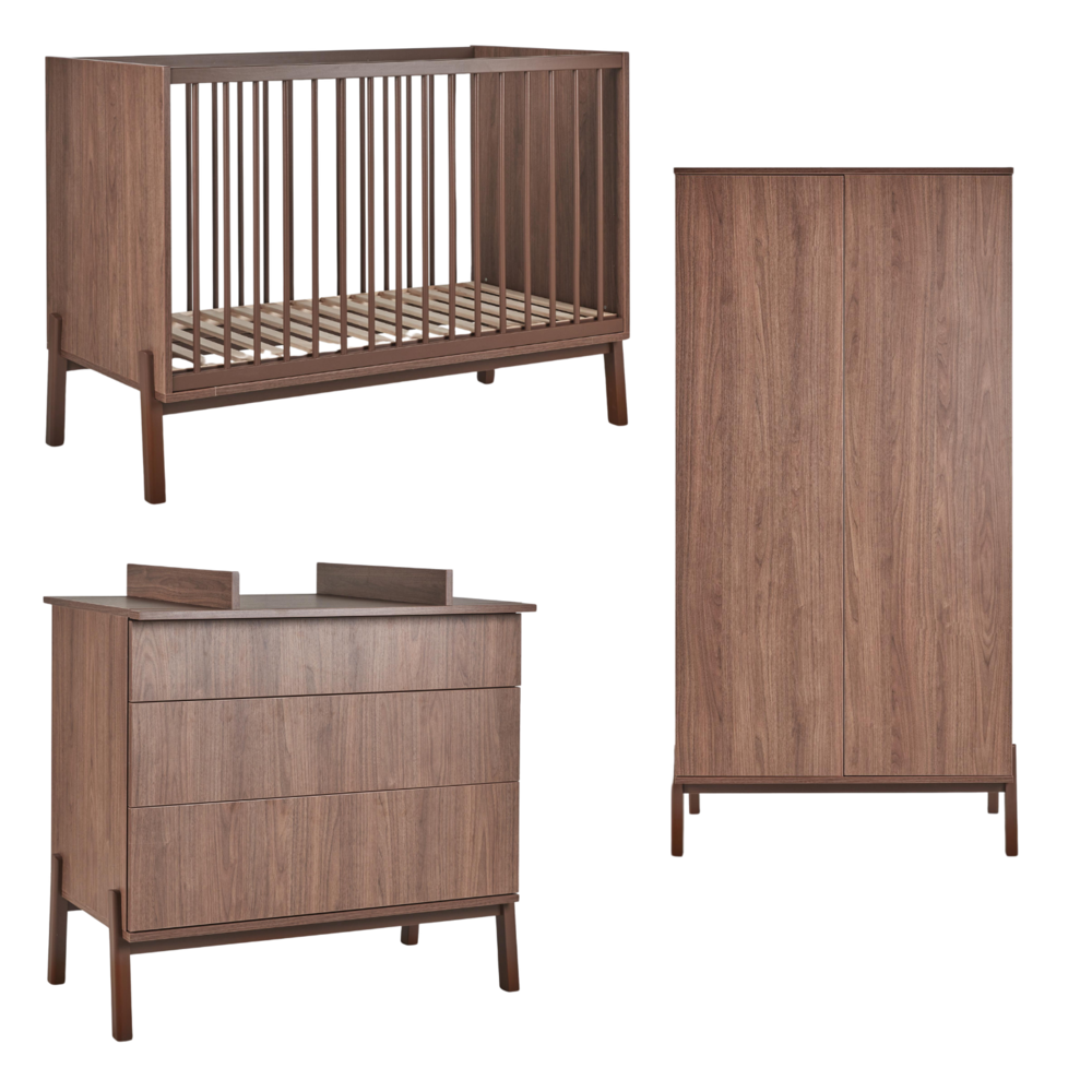 Ashi Chestnut 3-delige kamer (babybed 70x140+commode+extensie+2-deurskast)