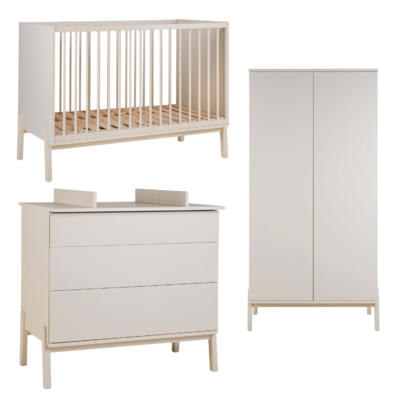 Ashi Clay 3-delige kamer (babybed 70x140+commode+extensie+2-deurskast)