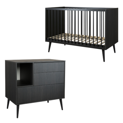 Cocoon Eboni 2-delige kamer (babybed 70x140+commode+extensie)