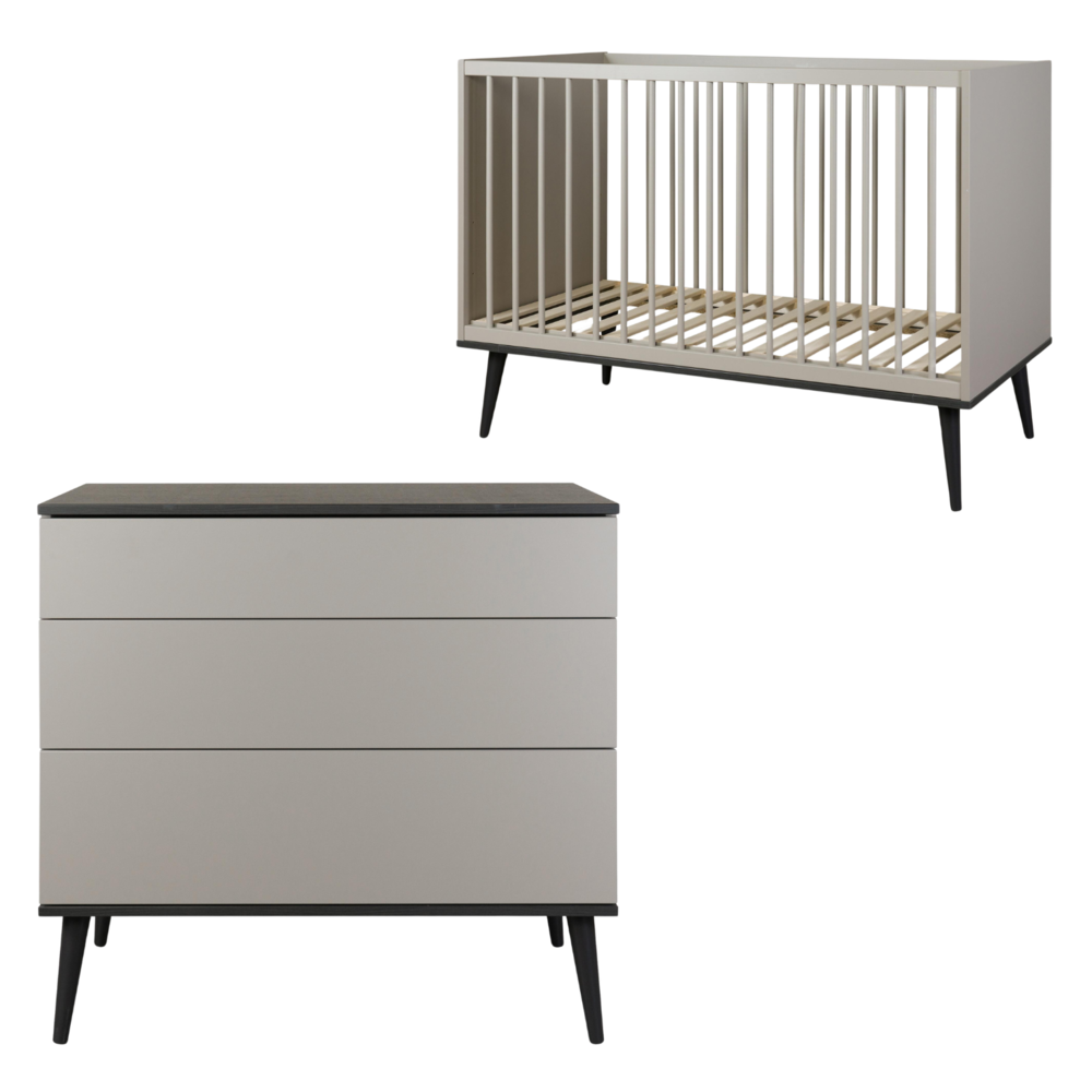 Flow Stone 2-delige kamer (babybed 70x140+commode+extensie)