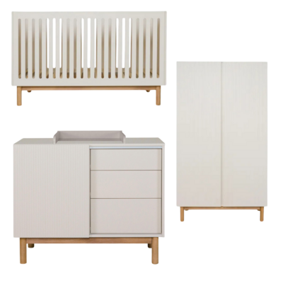 Mood Clay 3-delige kamer (babybed+commode+extensie+2-deurskast)