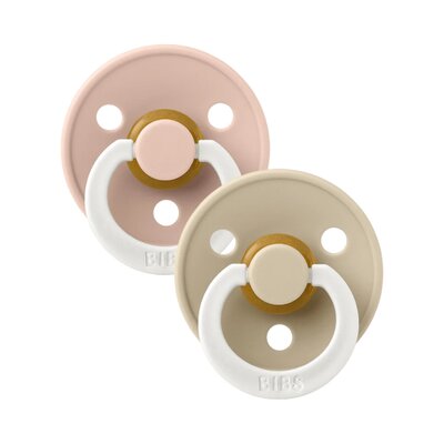 Fopspenen Latex - rond - Glowdark 2-pack T1 blush/vanilla 