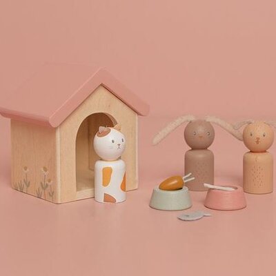 Aanvulset poppenhuis - huisdieren