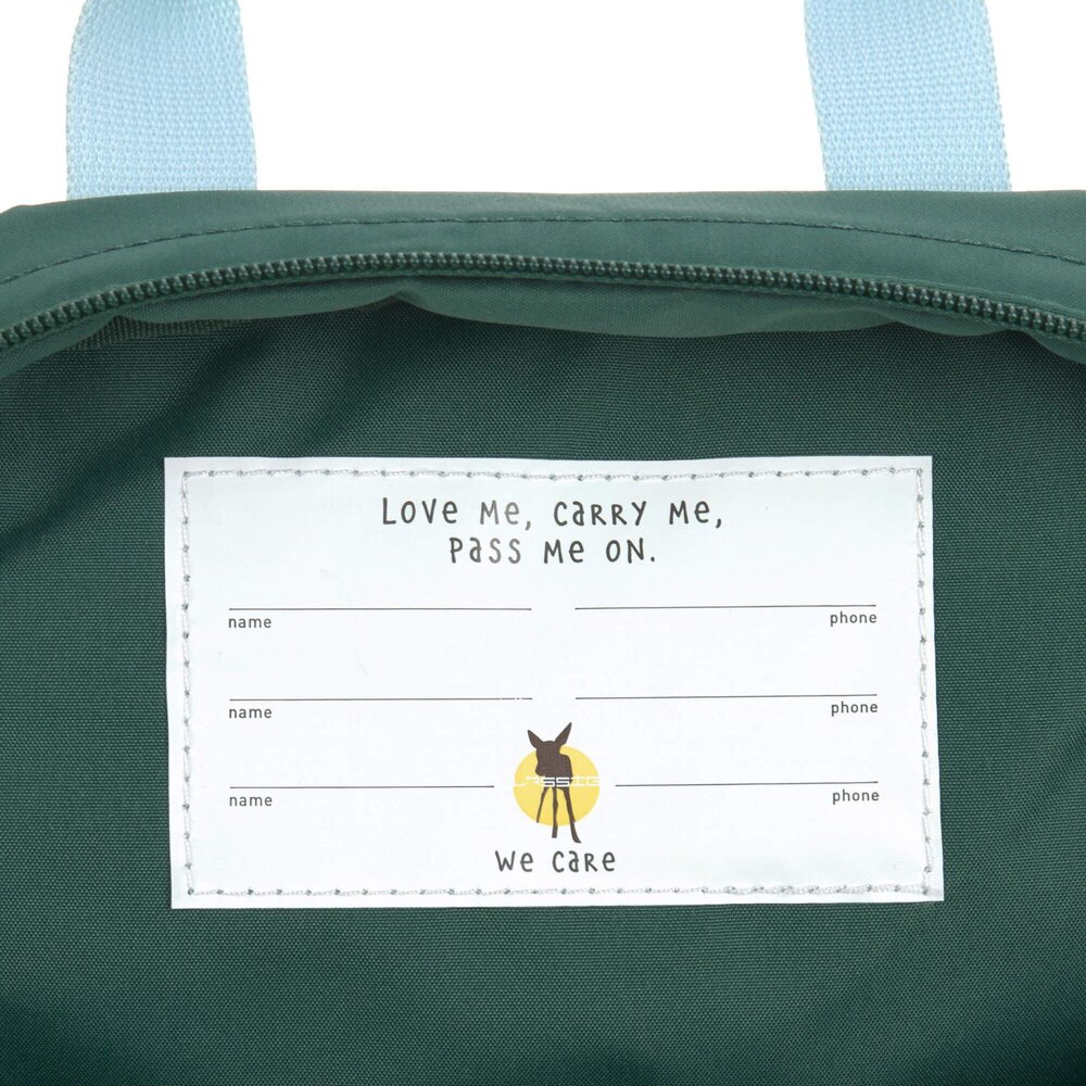 Rugzak mini vierkant Little Gang Lemon dark green