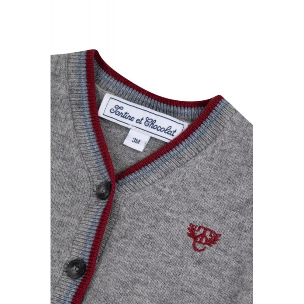 Gilet cardigan baby City Gris chiné moyen