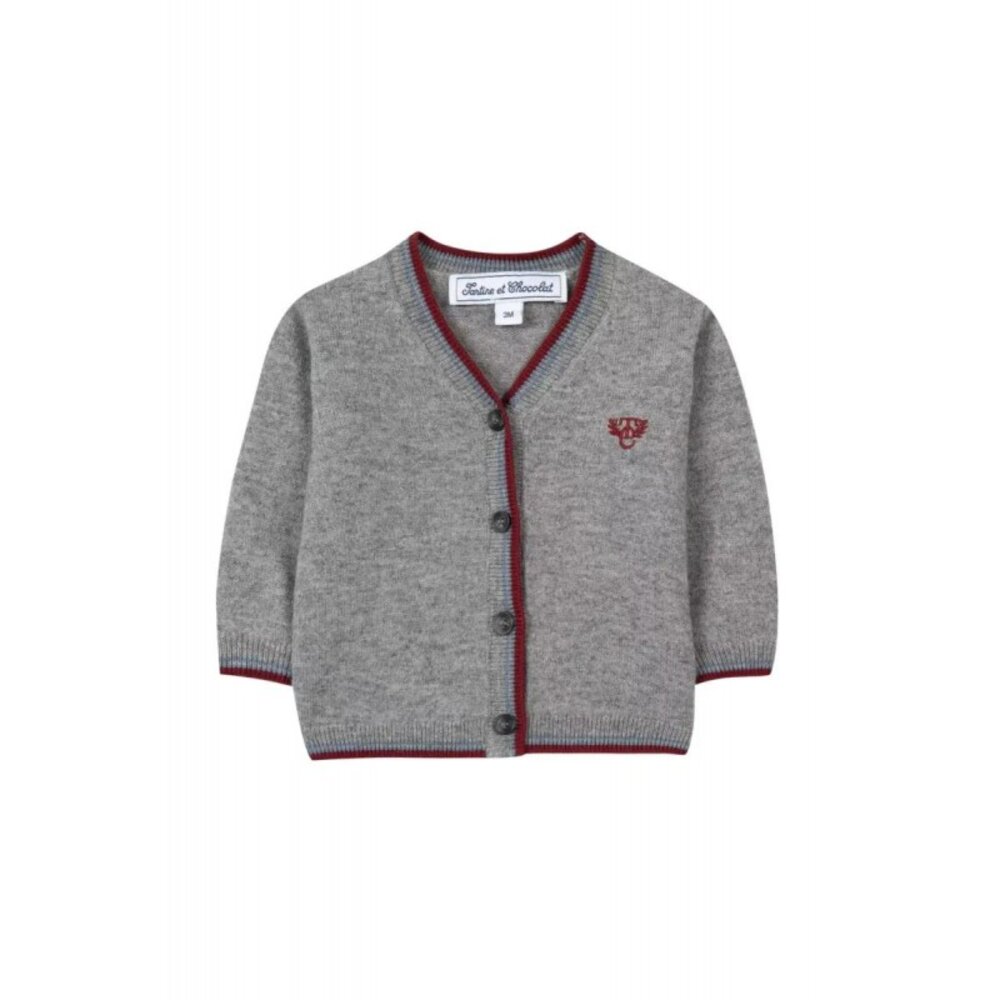 Gilet cardigan baby City Gris chiné moyen