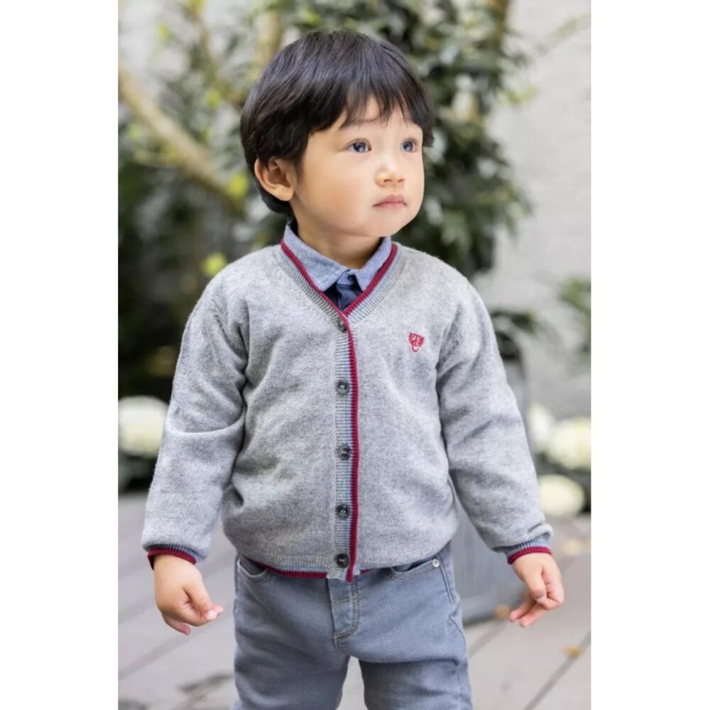 Gilet cardigan baby City Gris chiné moyen
