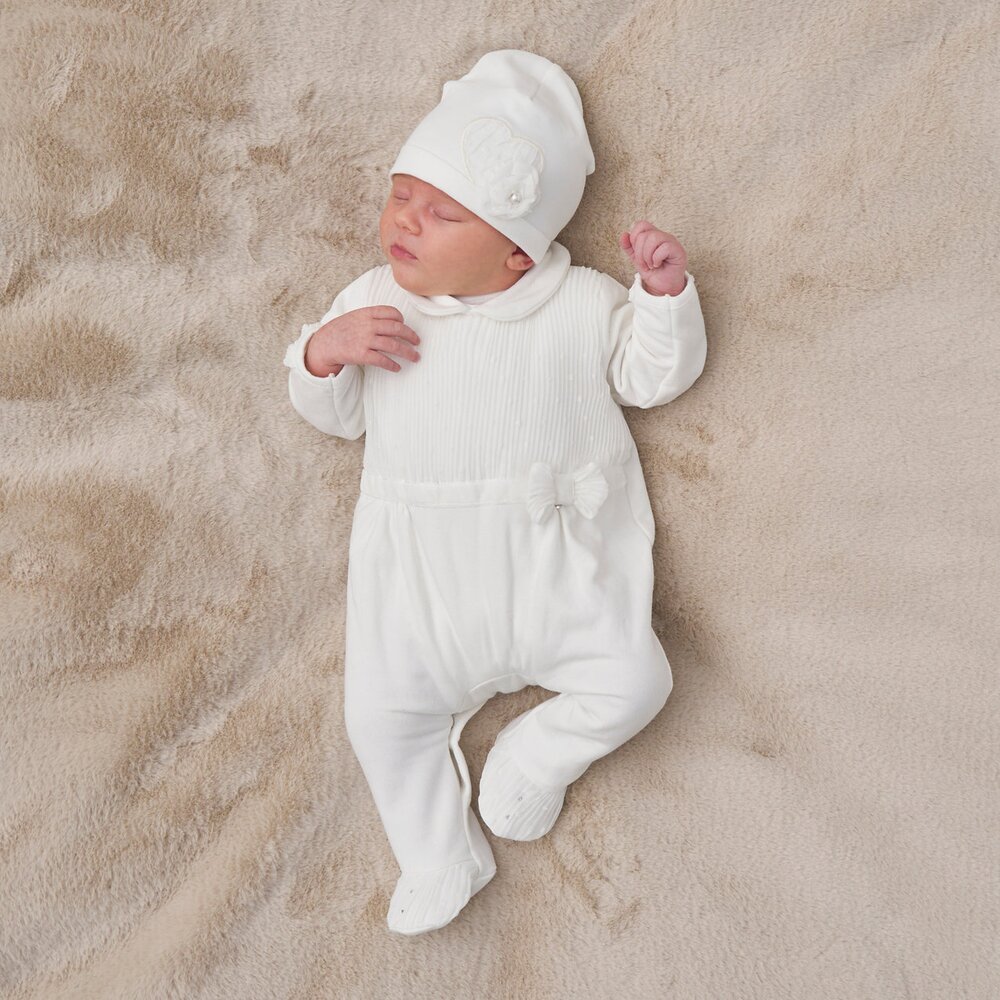 Babypakje strik & plisse White