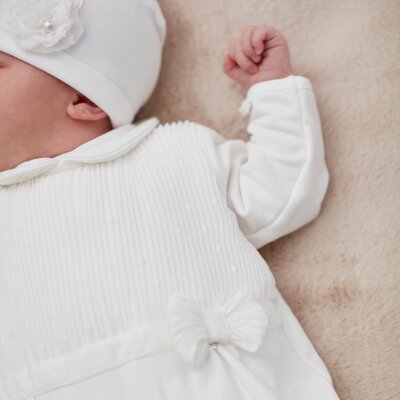 Babypakje strik & plisse White