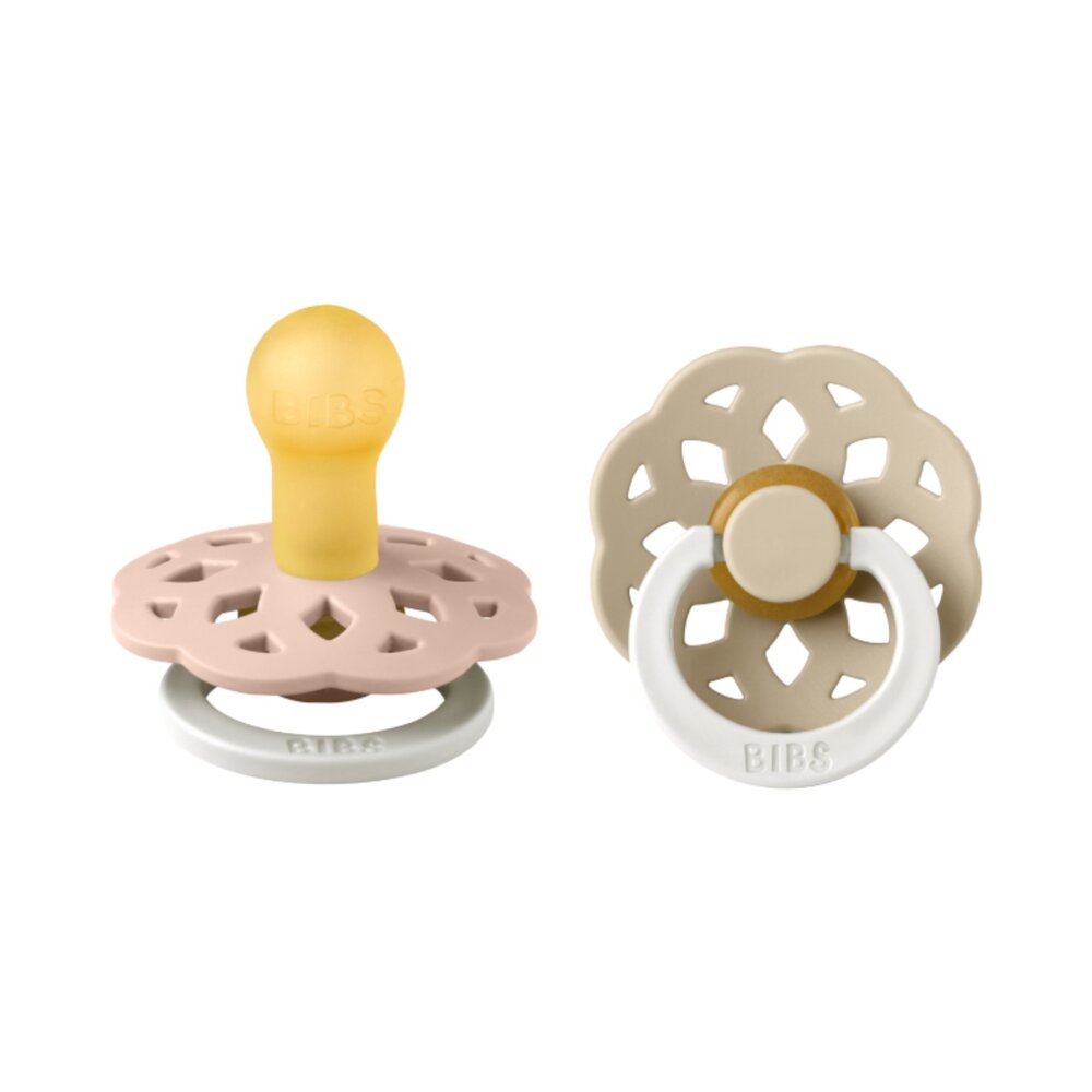 Fopspenen Latex - rond - boheme 2-pack T1 Blush/vanilla glow in the dark