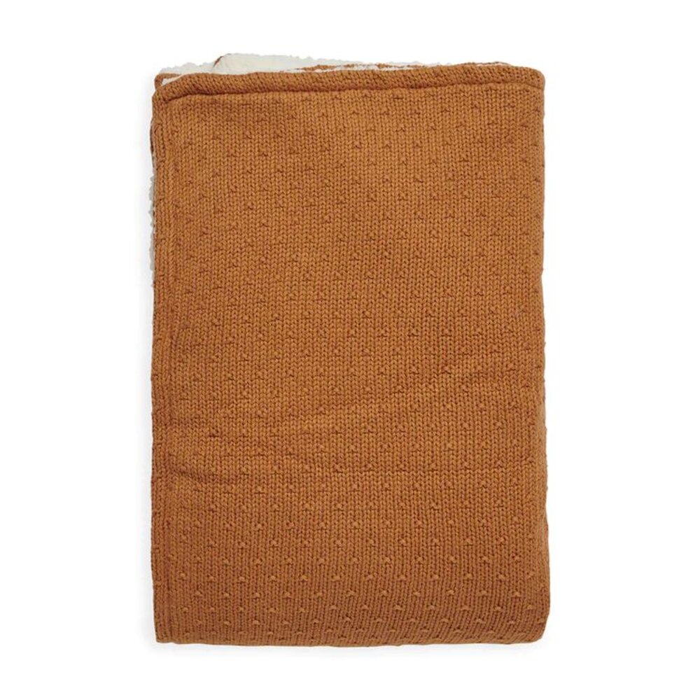 Deken Wieg 75x100cm Bliss Knit Teddy Caramel