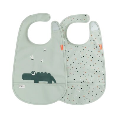 Slabben met velcro 2-pack Croco Green