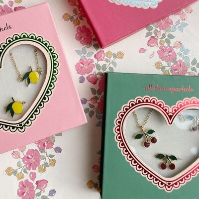 Juwelenset - Armband, ketting & ring Cherry