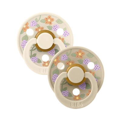Fopspenen latex - Rond - Liberty 2-pack - T1 Garden Strawberry Ivory